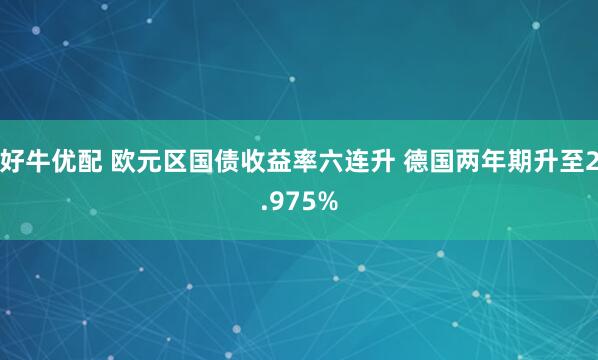 好牛优配 欧元区国债收益率六连升 德国两年期升至2.975%